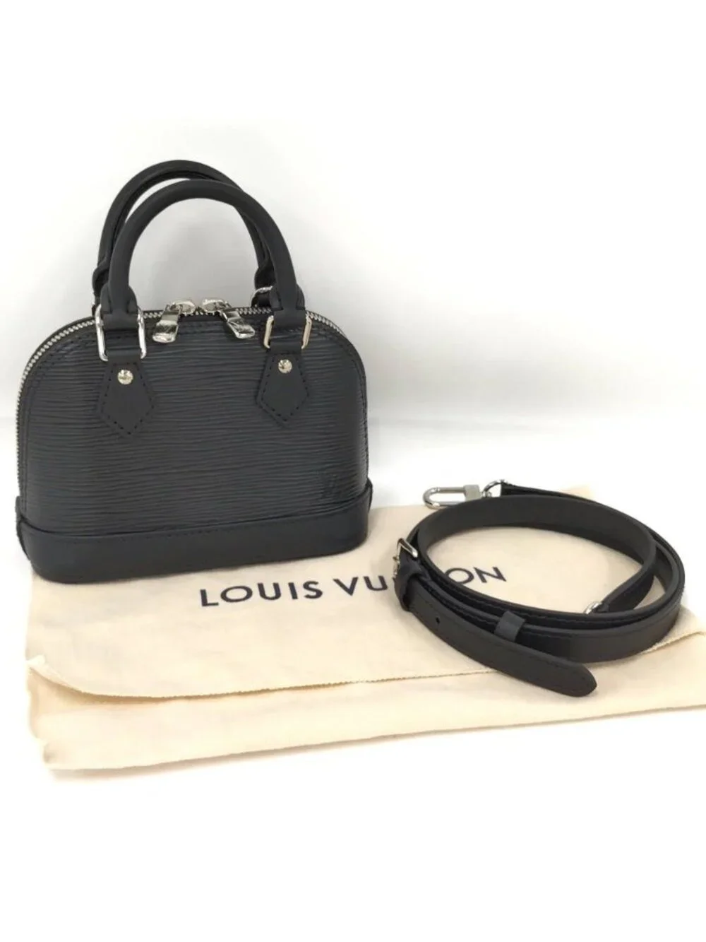 Louis Vuitton Nano Alma 2-Way Shoulder Bag Epi Leather Noir Black